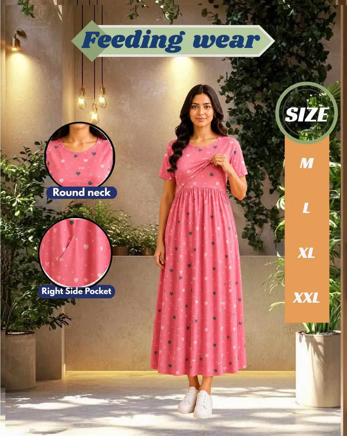 zipless ankle length feeding  metarnity wear 